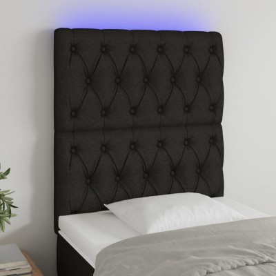 Gossi tablie de pat cu led, negru, 80x7x118/128 cm, textil foto