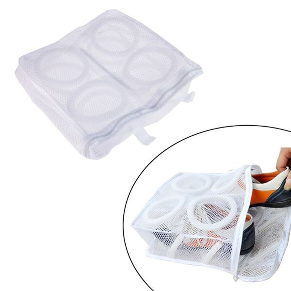 Saculet pentru spalarea si uscarea pantofilor ce necesita o protectie ridicata, Alb, 28 x 27 cm