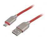 Cablu USB 2.0 A la Micro B Aurit 2m Roșu, Gembird