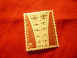 Serie 1 val. Berlin 1959 Aviatie Luftpost , val. 25pf, Nestampilat