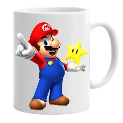 Cana alba personalizata super mario adventures, INOVATIX&amp;reg;. 330 ml foto