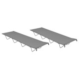 Cumpara ieftin Paturi camping, 2 buc., gri, 180x60x19 cm, tesatura oxford&amp;otel