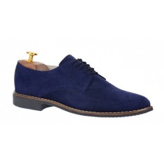 Pantofi barbati casual din piele naturala intoarsa - Model 184 Bleumarin