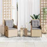 vidaXL Bancă de grădină cu pernă 2 pcs Bej Rattan poli
