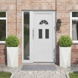 vidaXL Jardinieră 2 pcs Alb 40 x 40 x 75 cm Oțel 883783