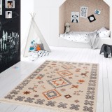 Covor Model RE BORN 21723-353, Marime 200 x 290 cm, Bej, Bumbac reciclat si Polipropilena, Living, Dormitor, Sufragerie, Birou