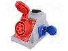 Conector alimentare AC, IEC 60309, IP44, 16A, 400V AC, 5 pini, PCE - 960615511 (SCHUKO)