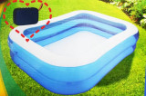 Set piscina de familie 200x100 cm cu 2 inele + boxa portabila Tablepro MG2, Gimihome