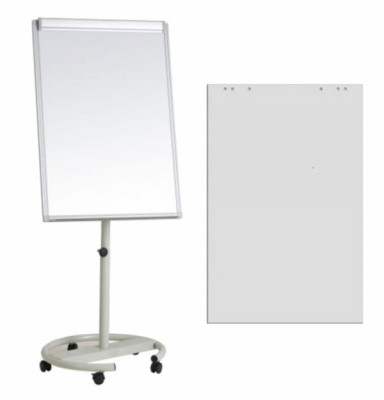 Flipchart magnetic mobil 70x100 cm cu brate laterale +Plus Office + hartie flipchart foto