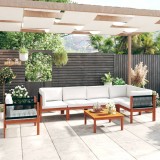 Gossi set mobilier gradina cu perne, crem, 7 piese, lemn masiv acacia
