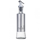 Recipient Pufo Savor din sticla pentru ulei si otet, 300 ml, argintiu