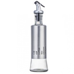 Recipient Pufo Savor din sticla pentru ulei si otet, 300 ml, argintiu