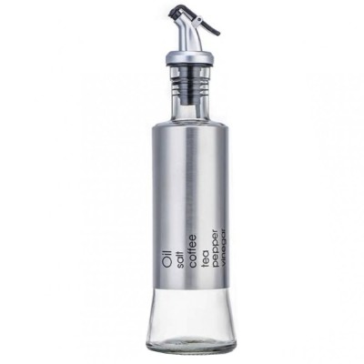Recipient Pufo Savor din sticla pentru ulei si otet, 300 ml, argintiu foto