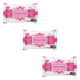șervețele Umede, Mama Mia, Floral, Set 3x80 Bucăți