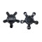 Set 2 capace roti 135mm negre tip gheara, Audi A3, A4, A5, A6, A7, A8, Q3, Q5, Q7 pentru jante aliaj