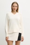 Armani Exchange pulover din amestec de l&acirc;nă culoarea bej, light, XW001335 AF13774