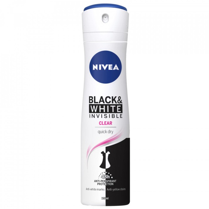 ANTIPERSPIRANT BLACK&amp;WHITE INVISIBLE CLEAR SPRAY 150ML