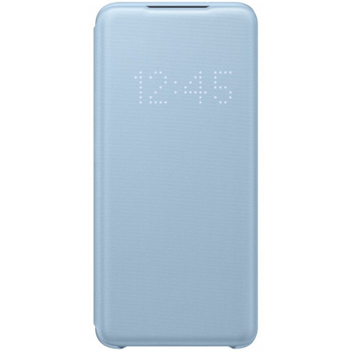 Husa Textil Samsung Galaxy S20 G980 / Samsung Galaxy S20 5G G981, Led View, Albastra EF-NG980PLEGEU