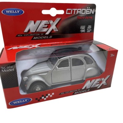 Macheta Citroen 2cv colsed softtop gri 1/34 foto