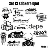 Set 13 Stickere Auto Opel , Logo si Design Performance, Rezistente la Apa