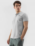 Tricou polo regular unicolor pentru bărbați - gri, 4F Sportswear