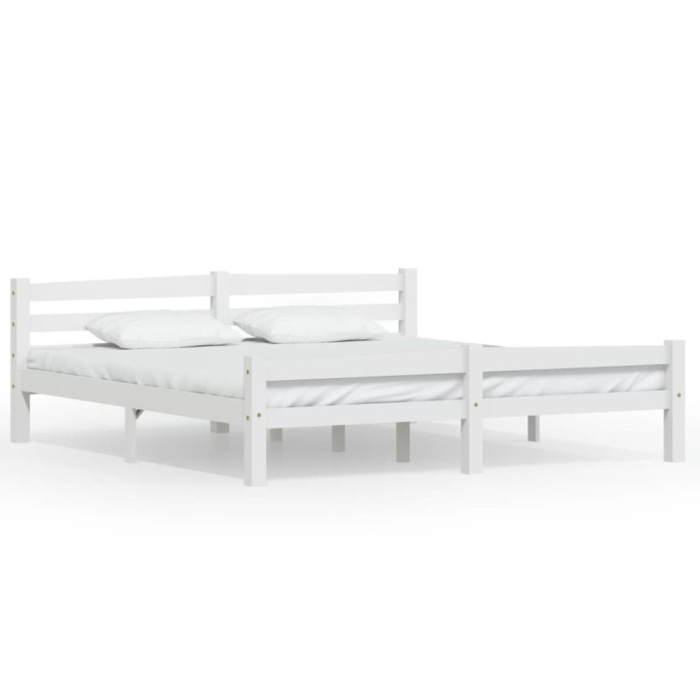 vidaXL Cadru de pat, alb, 180x200 cm, lemn de pin masiv
