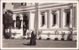 CP446 Mănăstirea Horezu &ndash; V&acirc;lcea Toacă pentru Vecernic, carte poștală, 1939, Fischer, Sibiu
