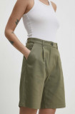 Cumpara ieftin Answear Lab pantaloni scurti femei, culoarea verde, neted, high waist