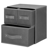 Organizator dulap tip lada cu 3 sertare, 31x31x22cm, gri Household NewTrend