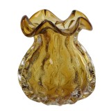 Cumpara ieftin Vaza flori sticla maro ambra 21 x 23 cm
