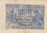 ROMANIA 1 LEU 1920 F varianta de culoare