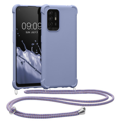 Bumper kwmobile pentru OPPO A94 5G, Silicon, Mov, 59144.108 foto