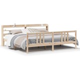 Cumpara ieftin Cadru pat cu tablie 200x200 cm, lemn masiv de pin