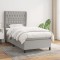 vidaXL Pat box spring cu saltea, gri deschis, 90x190 cm, textil 3128165