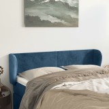 Gossi tablie pat cu aripioare albastru inchis 147x23x78/88 cm catifea