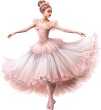 Cumpara ieftin Sticker decorativ, Balerina, Roz, 65 cm, 1346STK-7