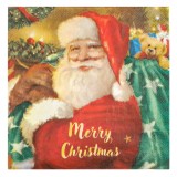 șervețele de Masă Mos Craciun Merry Christmas, Multicolor, 33x33cm, Set 20 bucăți