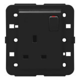 SWITCHED SOCKET-OUTLET - Standard englez - 2P+E 13 A - BLACK - CProiector HORUS