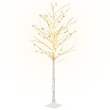 Cumpara ieftin Mesteacan cu LED, alb, 128 LED-uri alb calde, 220 cm