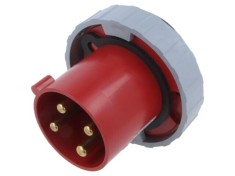 Conector alimentare AC trifazat AMPHENOL IP&amp;S 63A 460V soclu tată flanșă IP69K