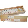 Rummy Lemn Roben Toys, 106 Piese Plastic-Os, Joc de Societate Familie, Cutie Lemn 36cm