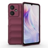 Husa pentru xiaomi redmi 13c 5g / poco m6, antisoc, margini cu striatii, design minimalist, bordeaux