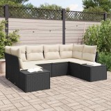 Cumpara ieftin Set de canapele pentru grădină cu pernă 6 pcs Negru Rattan poli
