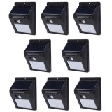 Set 8 lampi solare, FOXMAG24, 30 de LED, senzor de miscare, 0.55W