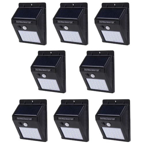 Set 8 lampi solare, FOXMAG24, 30 de LED, senzor de miscare, 0.55W