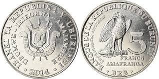 Burundi 2014 - 5 francs, stephanoactus coronatus, UNC foto