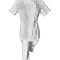 Costum Medical Pe Stil, Alb cu Elastan, Model Andreea - 4XL, 4XL