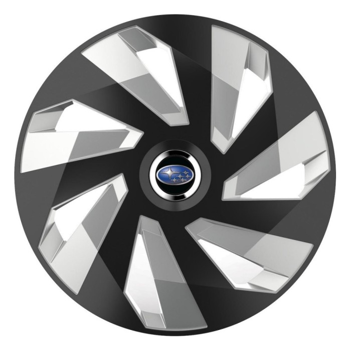 Set 4 Capace Roti, potrivite jantelor de R15, pentru Subaru, model vector black and silver