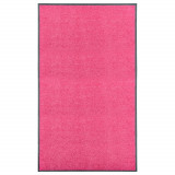 VidaXL Covoraș de ușă lavabil, roz, 90 x 150 cm