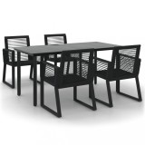 Cumpara ieftin Set mobilier de gradina, 5 piese, negru, ratan PVC